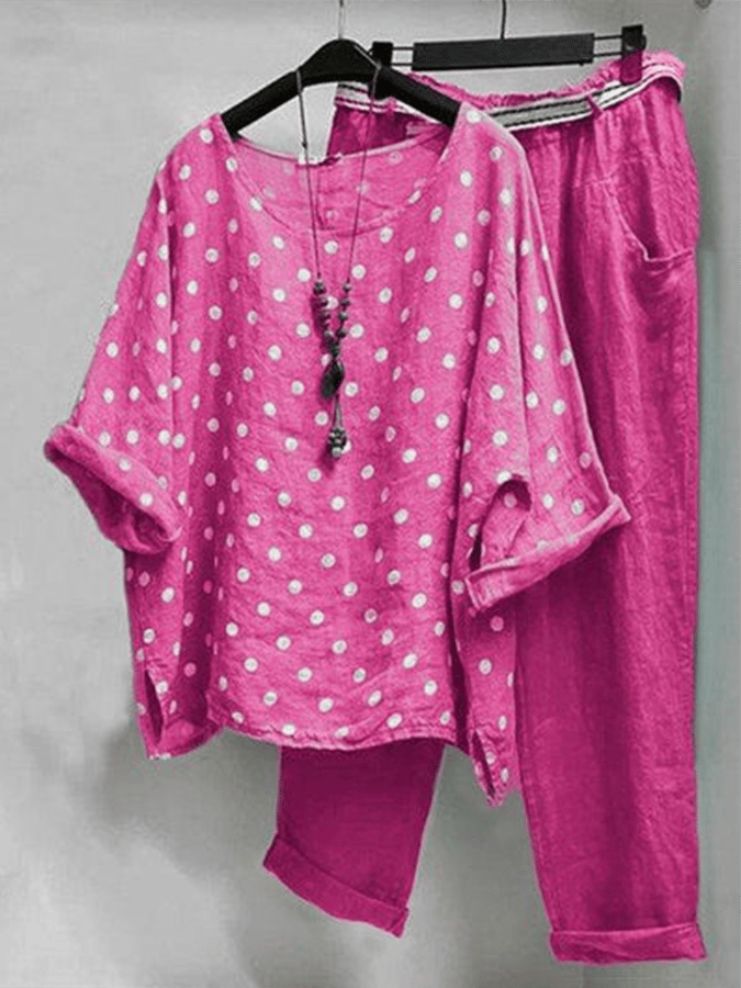 Dames Set met Stippenprint Thessa