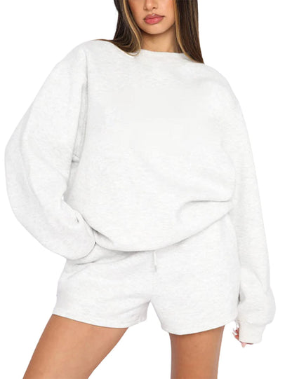 Dames Sweater Short Set Comfy Tweedelig Zomeroutfit