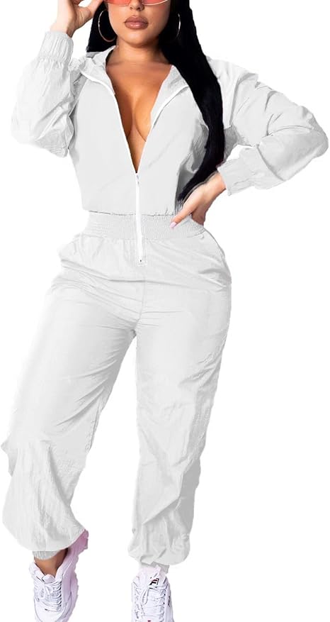 Dames Jumpsuit Windbreaker Retro Stijl