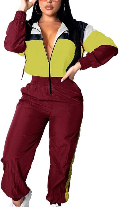 Dames Jumpsuit Windbreaker Retro Stijl