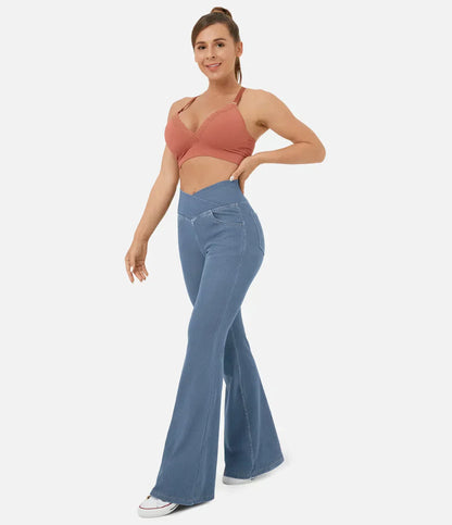 Dames Jeans Bootcut Rode Stijlvolle Broek