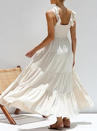 Vrouwen Maxi Jurk met Franje Zomerjurk Lange Jurk