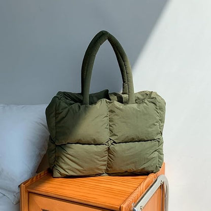 Dames Puffer Tote Tas Zwart Modieus Design