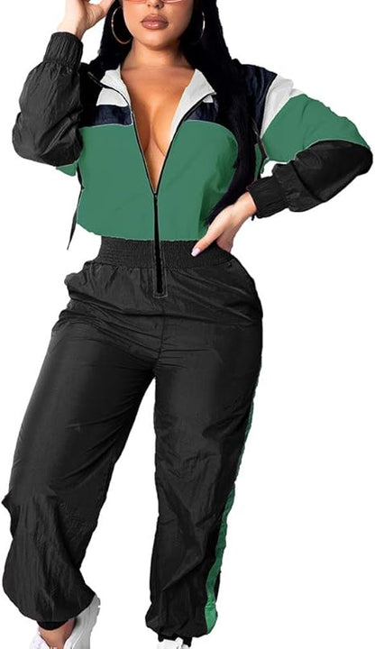 Dames Jumpsuit Windbreaker Retro Stijl
