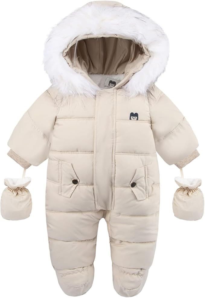 Baby Jumpsuit met Capuchon Warm voor Winter - Mode Vibes