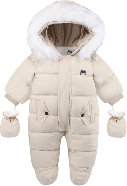 Baby Jumpsuit met Capuchon Warm voor Winter - Mode Vibes