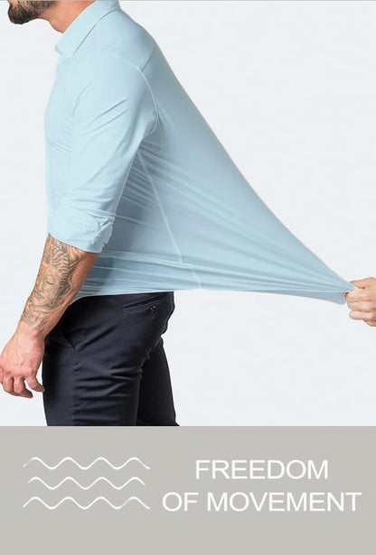 Heren Overhemd Slim Fit Kreukvrij Wit
