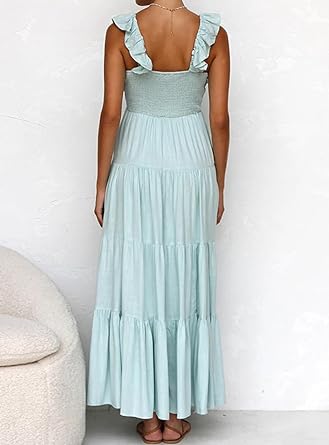 Vrouwen Maxi Jurk met Franje Zomerjurk Lange Jurk