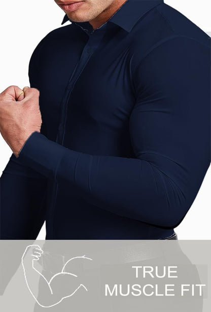 Heren Overhemd Slim Fit Kreukvrij Wit
