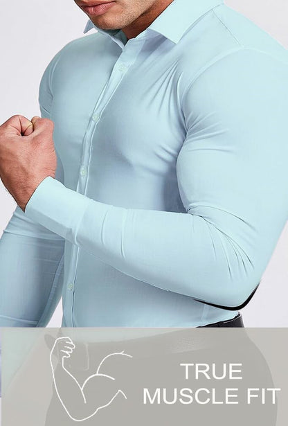 Heren Overhemd Slim Fit Kreukvrij Wit