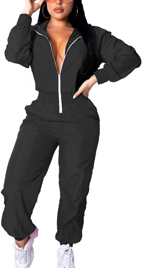 Dames Jumpsuit Windbreaker Retro Stijl