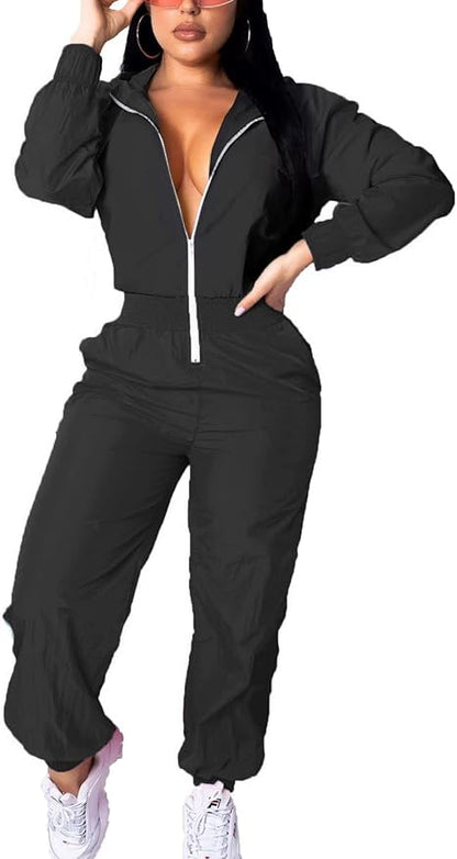 Dames Jumpsuit Windbreaker Retro Stijl