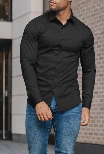 Heren Overhemd Slim Fit Kreukvrij Wit