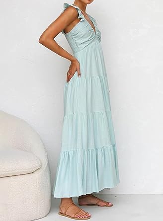 Vrouwen Maxi Jurk met Franje Zomerjurk Lange Jurk