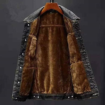 Heren Denim Jas Warm Winter Mode