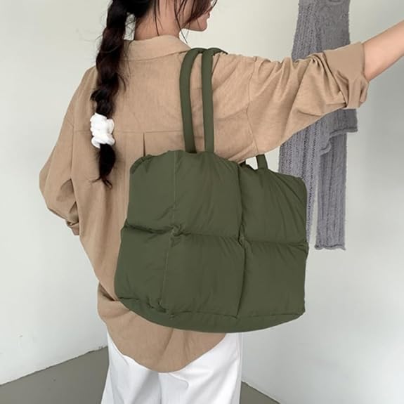 Dames Puffer Tote Tas Zwart Modieus Design