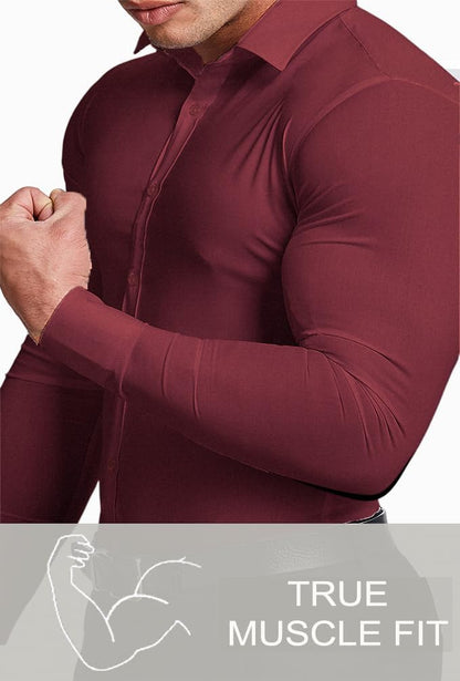 Heren Overhemd Slim Fit Kreukvrij Wit