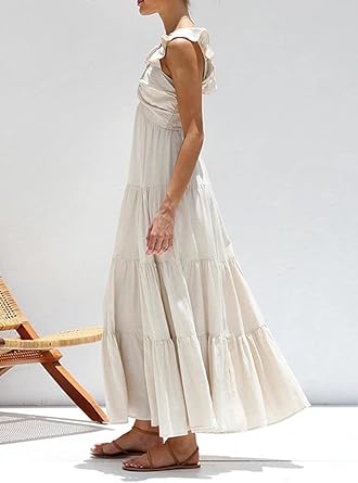 Vrouwen Maxi Jurk met Franje Zomerjurk Lange Jurk