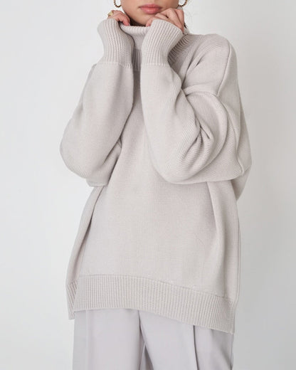 Elegante Oversized Dames Coltrui van Katoen – Perfect voor Casual Dagen