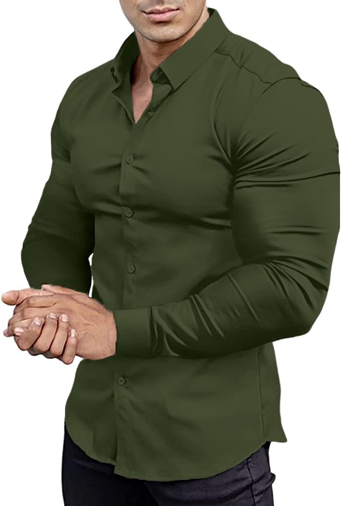 Heren Overhemd Slim Fit Kreukvrij Wit