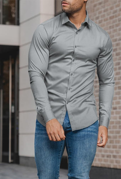 Heren Overhemd Slim Fit Kreukvrij Wit
