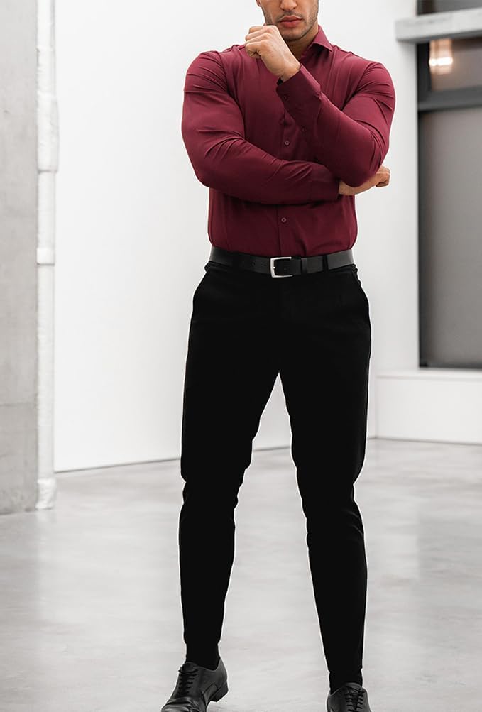 Heren Overhemd Slim Fit Kreukvrij Wit