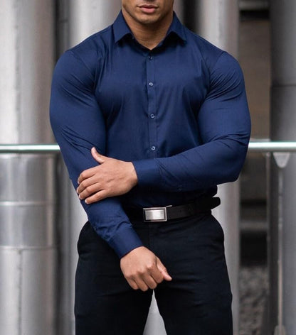Heren Overhemd Slim Fit Kreukvrij Wit