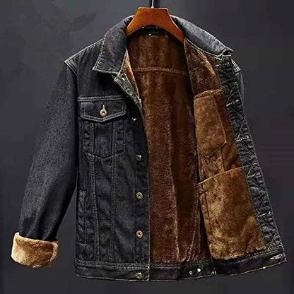 Heren Denim Jas Warm Winter Mode