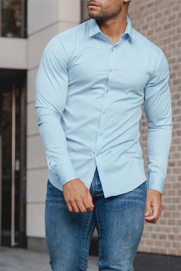 Heren Overhemd Slim Fit Kreukvrij Wit