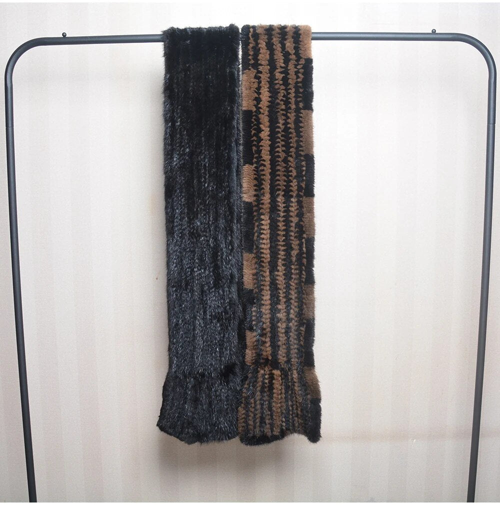 Gebreide Sjaal Warm en Stijlvol Nertsbont Look