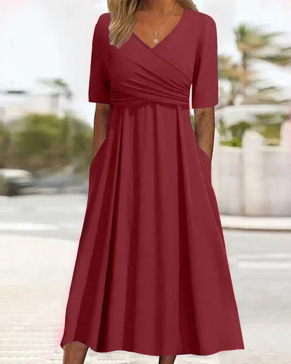 Variant image for Alloura Abito Donna Incrociato - Maniche Corte, Elegante e Versatile-11