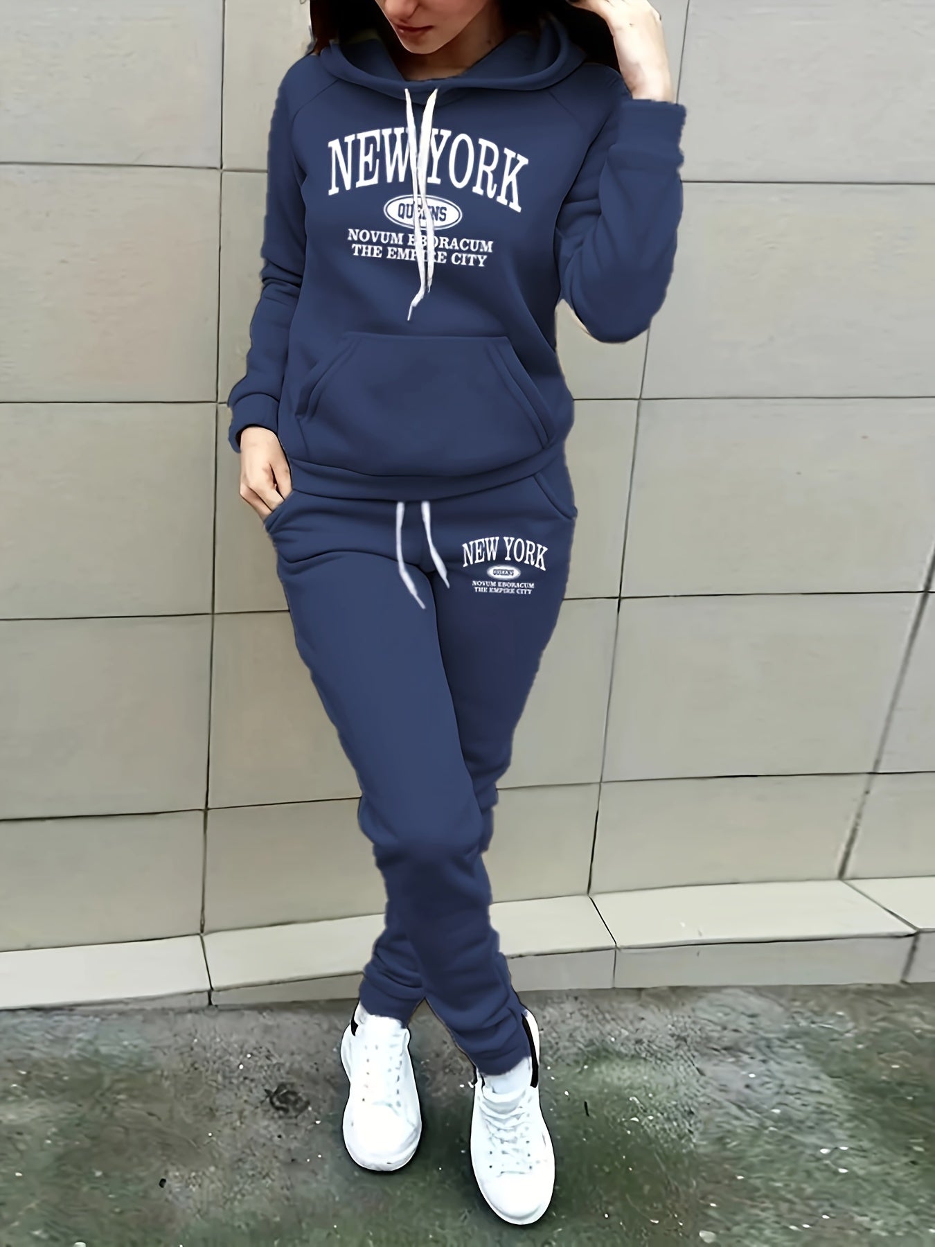 Hoodie Set New York Print 2-Delig voor Dames - Mode Vibes