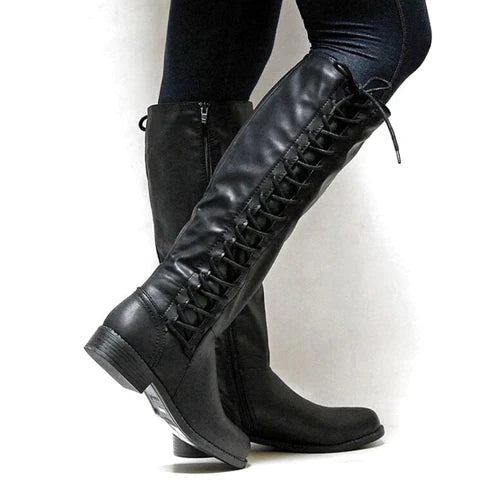 Elegante Veterlaarzen voor Dames Leer - Mode Vibes