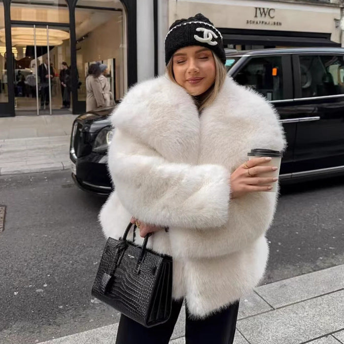 Dames Faux Fur Jas Stijlvol Luxe Bontlook