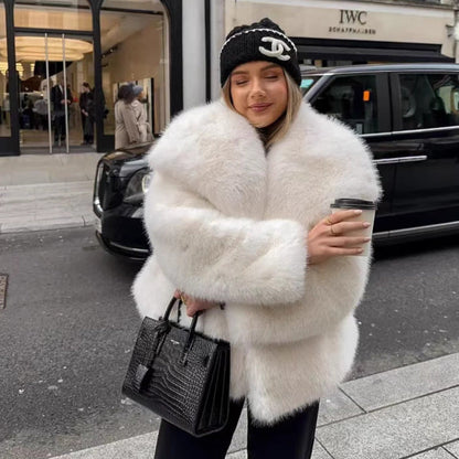 Dames Faux Fur Jas Stijlvol Luxe Bontlook