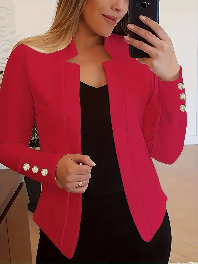 Casual Dames Blazer met Knopen – Lichtgewicht Katoen, Lange Mouw
