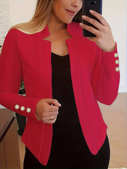 Casual Dames Blazer met Knopen – Lichtgewicht Katoen, Lange Mouw