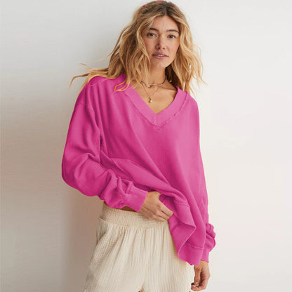 Dames Lounge Sweater Comfortabel met V-Hals