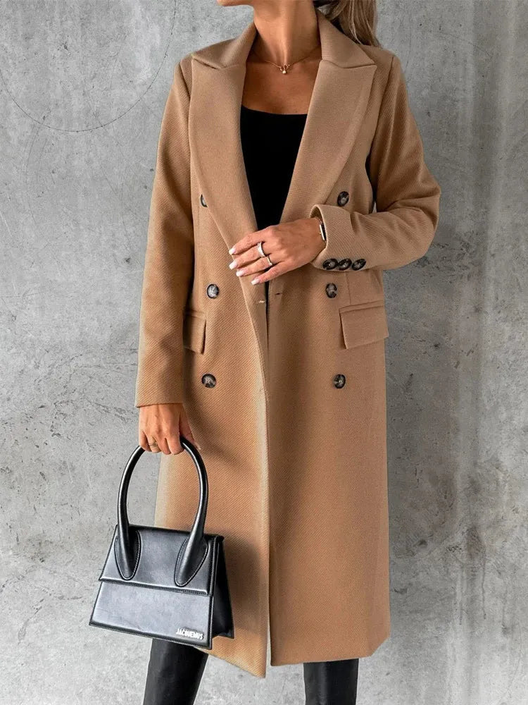 Dames Winterjas Met Revers Warm en Waterdicht