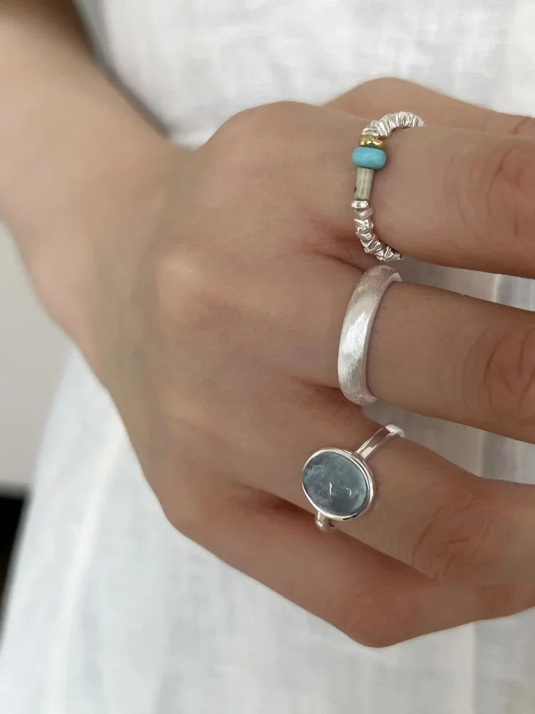 Zilveren Aquamarijn Ring voor Vrouw Elegant Sieraden