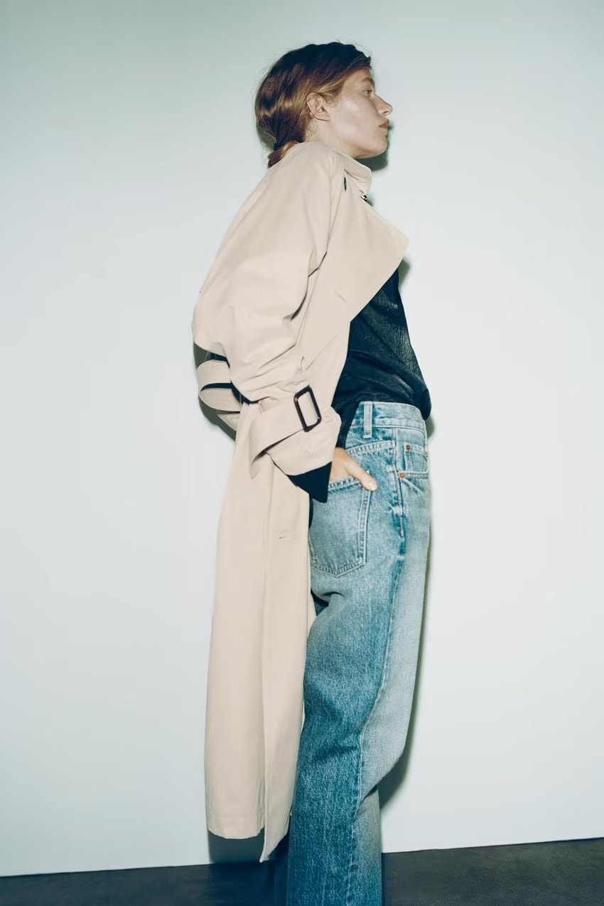 Dames Trenchcoat Lange Trendy Voorjaarsjas met Ceintuur