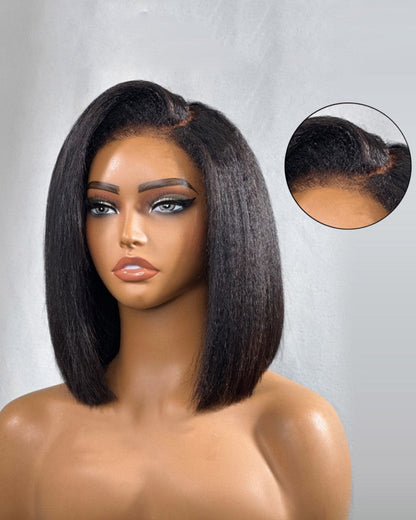 Kinky Straight Pruik 5x5 HD Lace Voor Vrouw