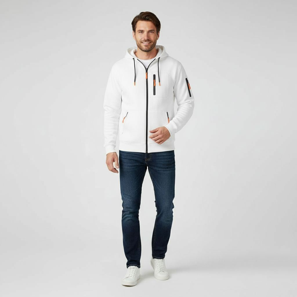 Heren Sport Hoodie Zwart Comfortabel - Mode Vibes