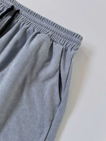Korte Mouw Hemd Licht Rekbaar Casual Corduroy Effen Kleur Zomer