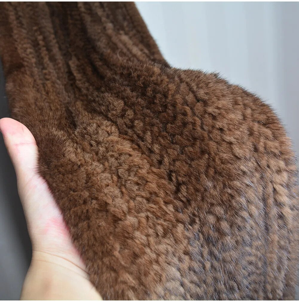 Gebreide Sjaal Warm en Stijlvol Nertsbont Look