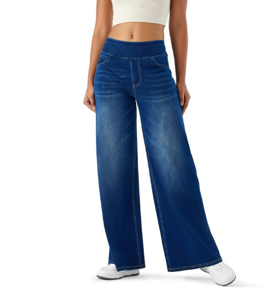 Dames Denim Broek Wijd Model met Stretch