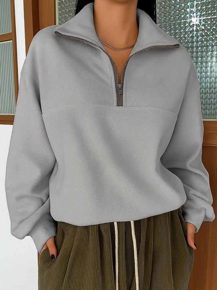 Dames Sweatshirt Sportief Warm met Rits en Kap