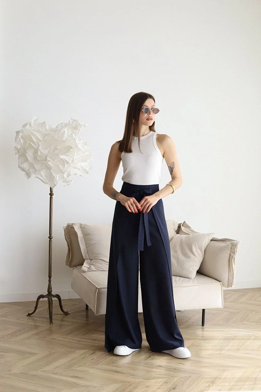 Adelina | Pantaloni larghi in lino