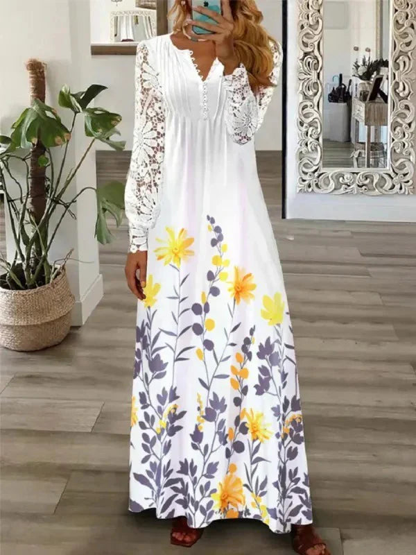 Vrouwelijke Bloemen Jurk Zomerjurk Met Korte Mouwen