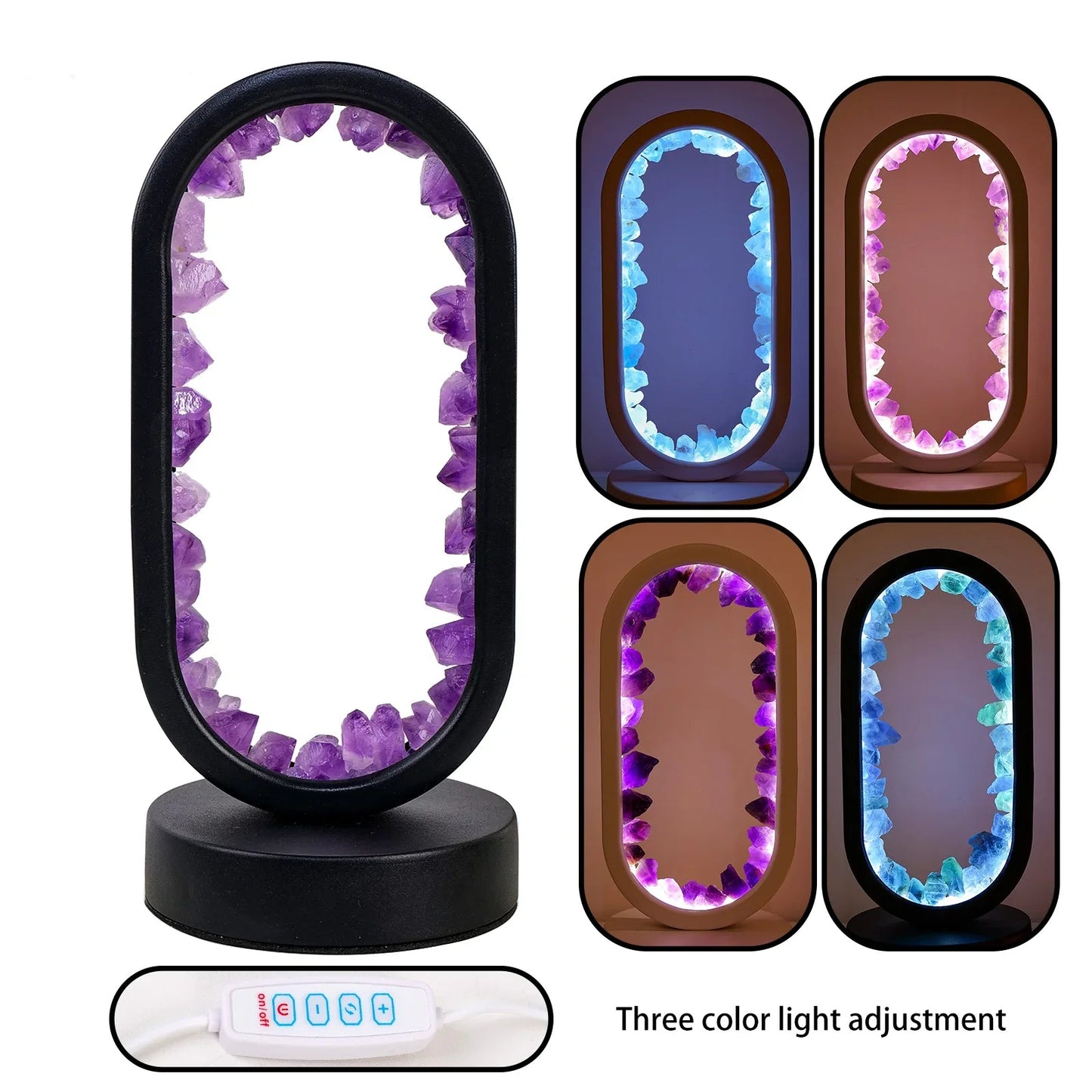 Amethist Lamp Handgemaakt Uniek Design Purper Kleur